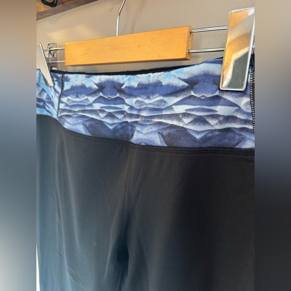 Layer 8 Performance Black Leggings with Blue Trim